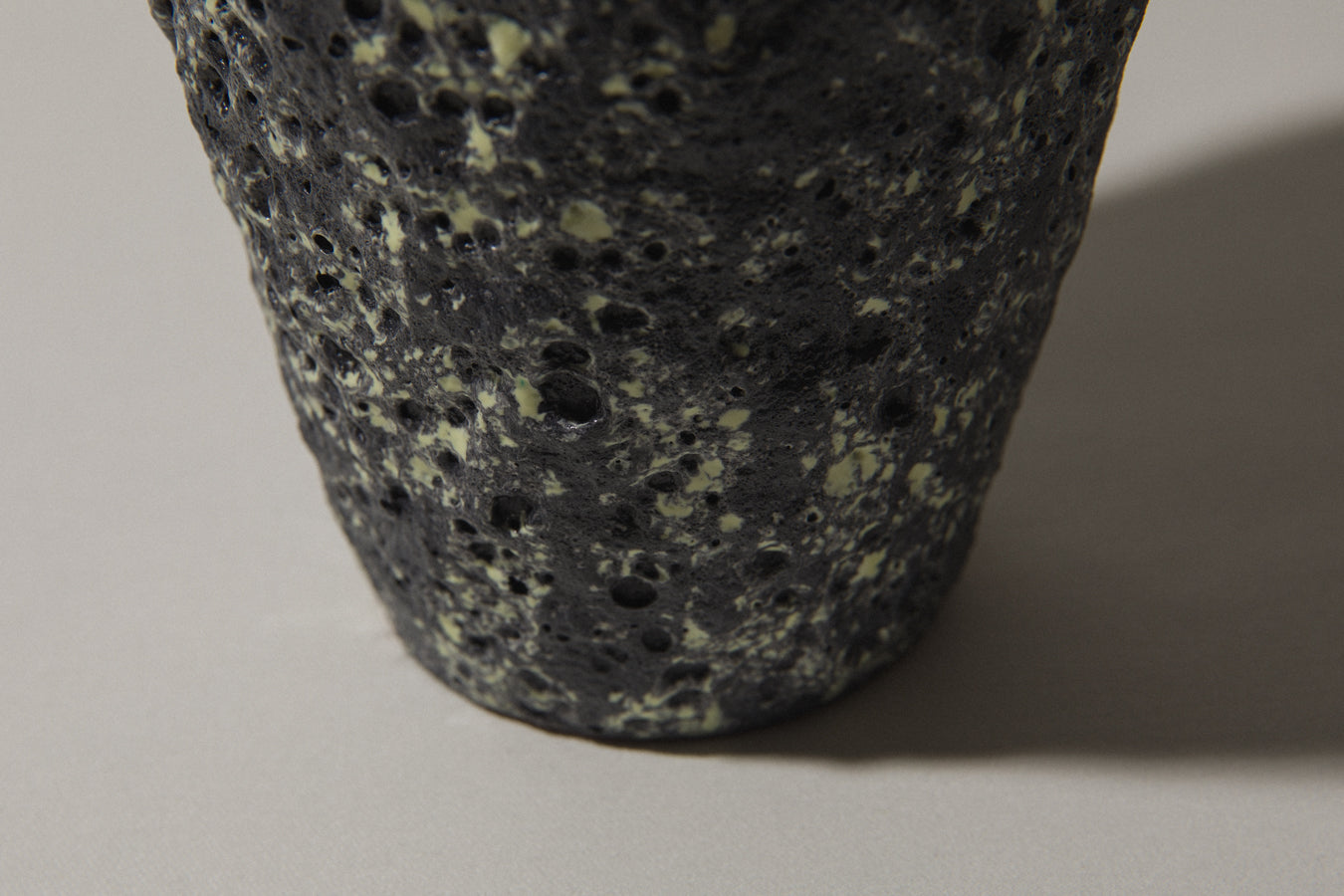 Bod ceramic VASE with black-yellow textured glaze