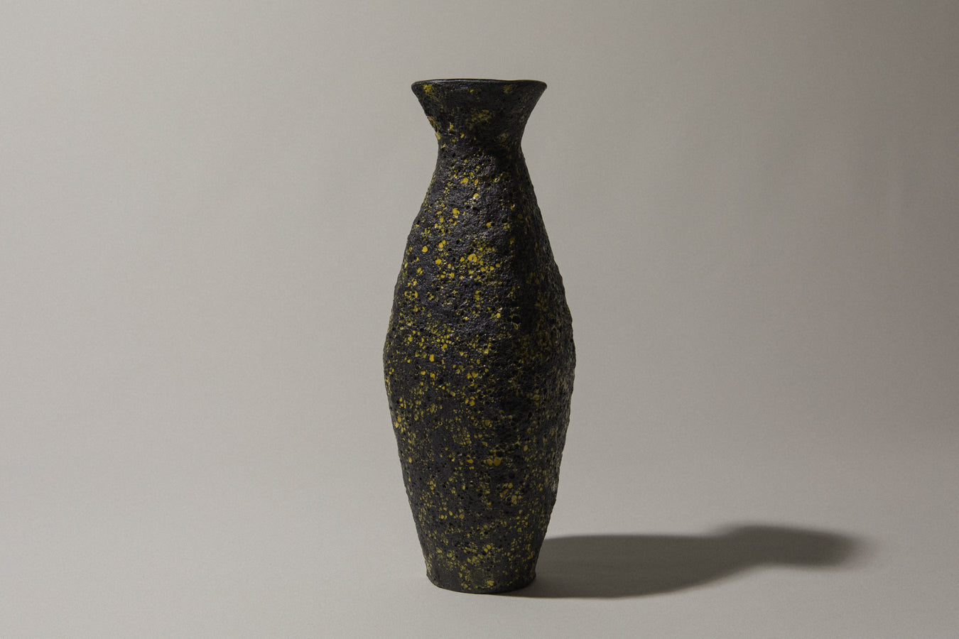 Bod ceramic VASE with black-yellow textured glaze