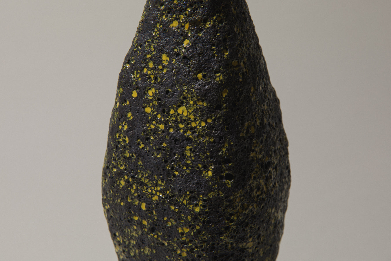 Bod ceramic VASE with black-yellow textured glaze