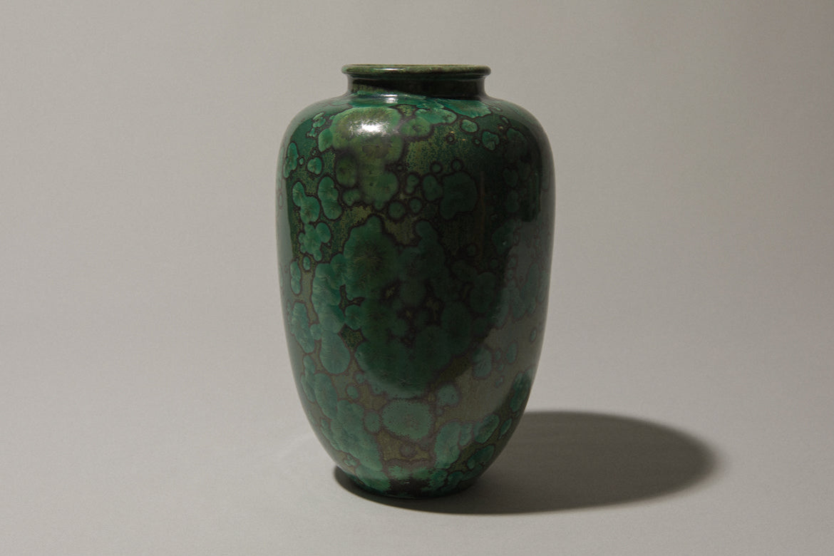 Porcelain VASE with green crystalline-glaze