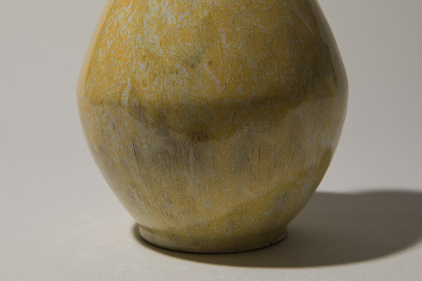 Ceramic bellied VASE with yellow glaze