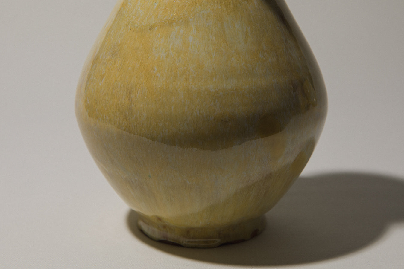 Ceramic bellied VASE with yellow glaze