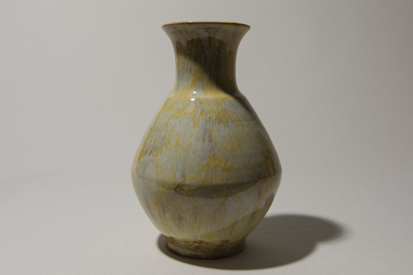 Ceramic bellied VASE with yellow glaze