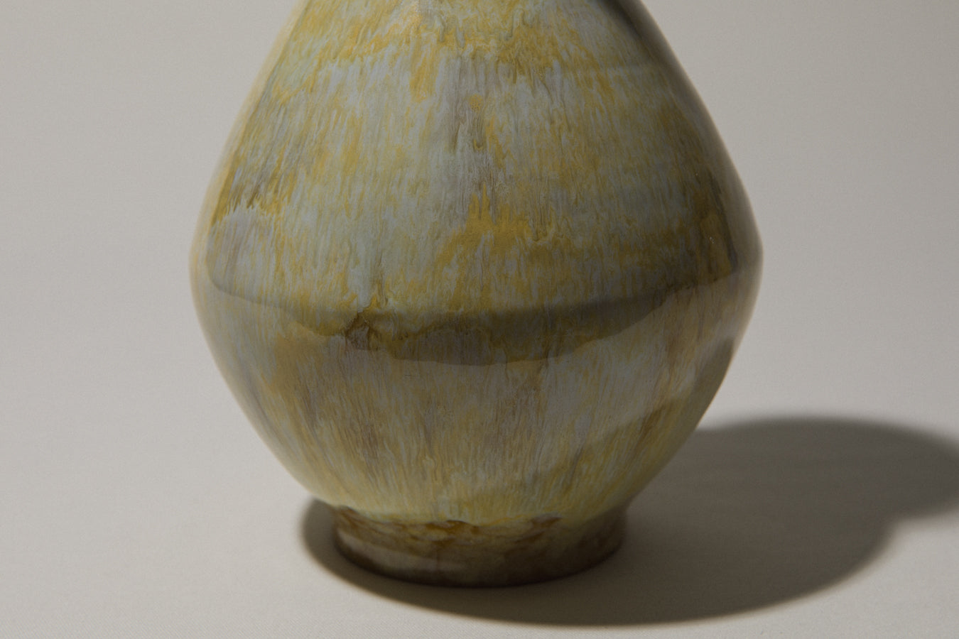 Ceramic bellied VASE with yellow glaze