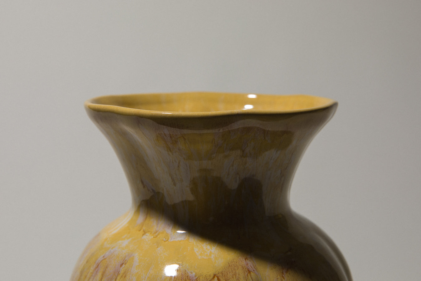 Ceramic VASE with yellow glaze