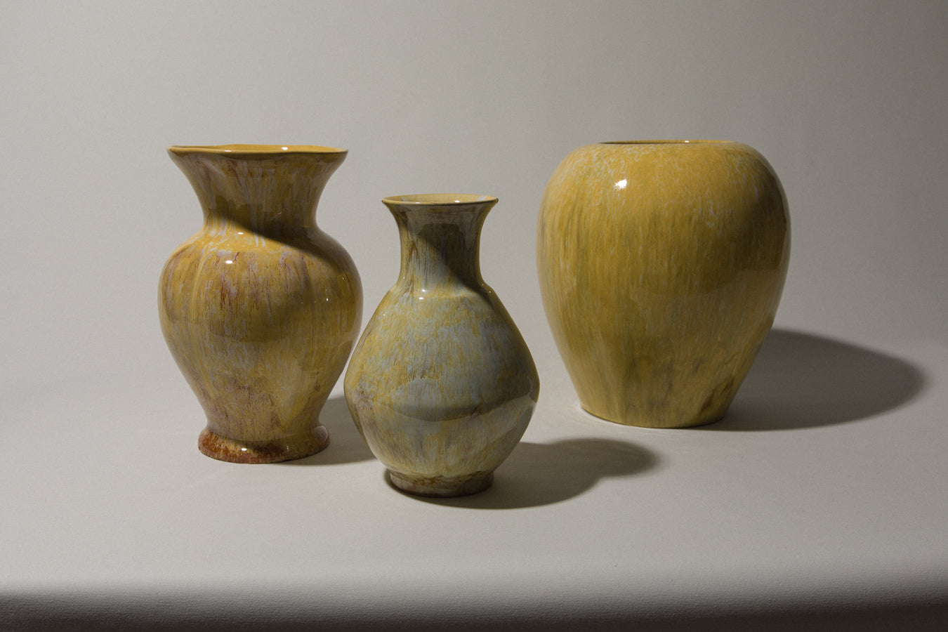 Ceramic VASE with yellow glaze