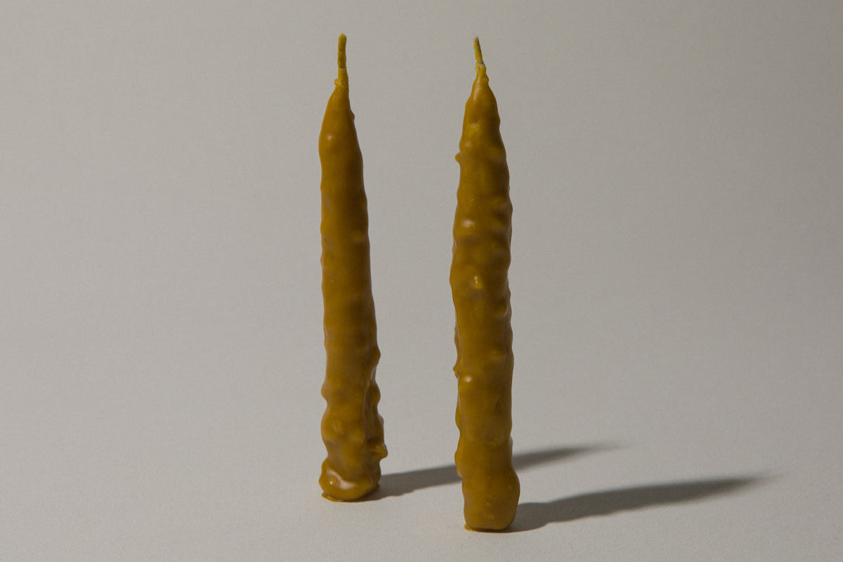 Dipped beeswax CANDLE set of two