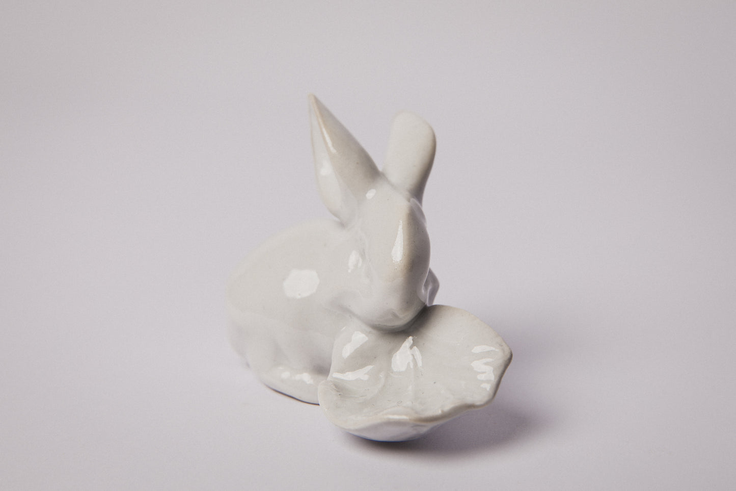 White Zsolnay RABBIT FIGURINE _ 1473