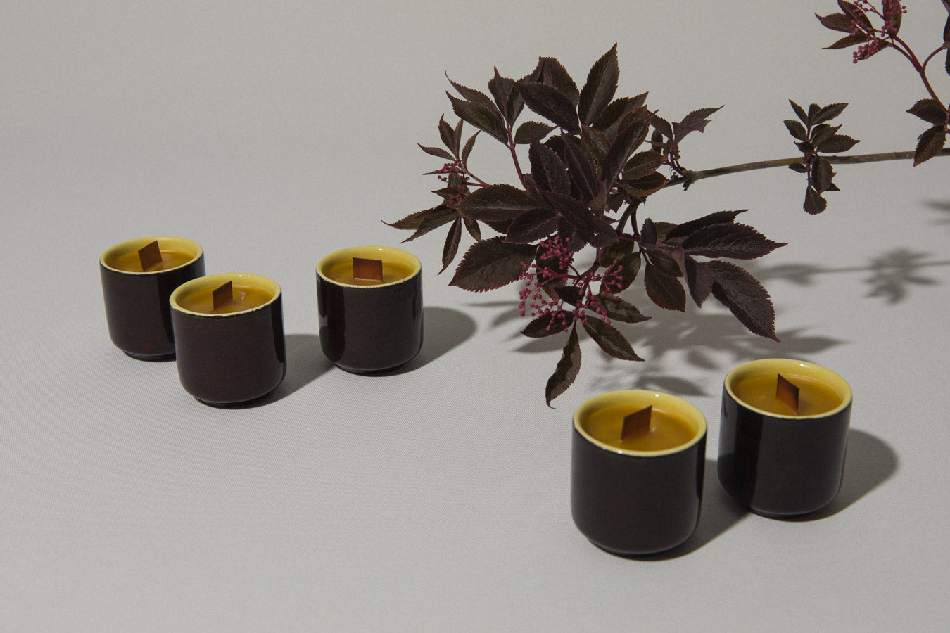 Set of six beeswax CANDLE small