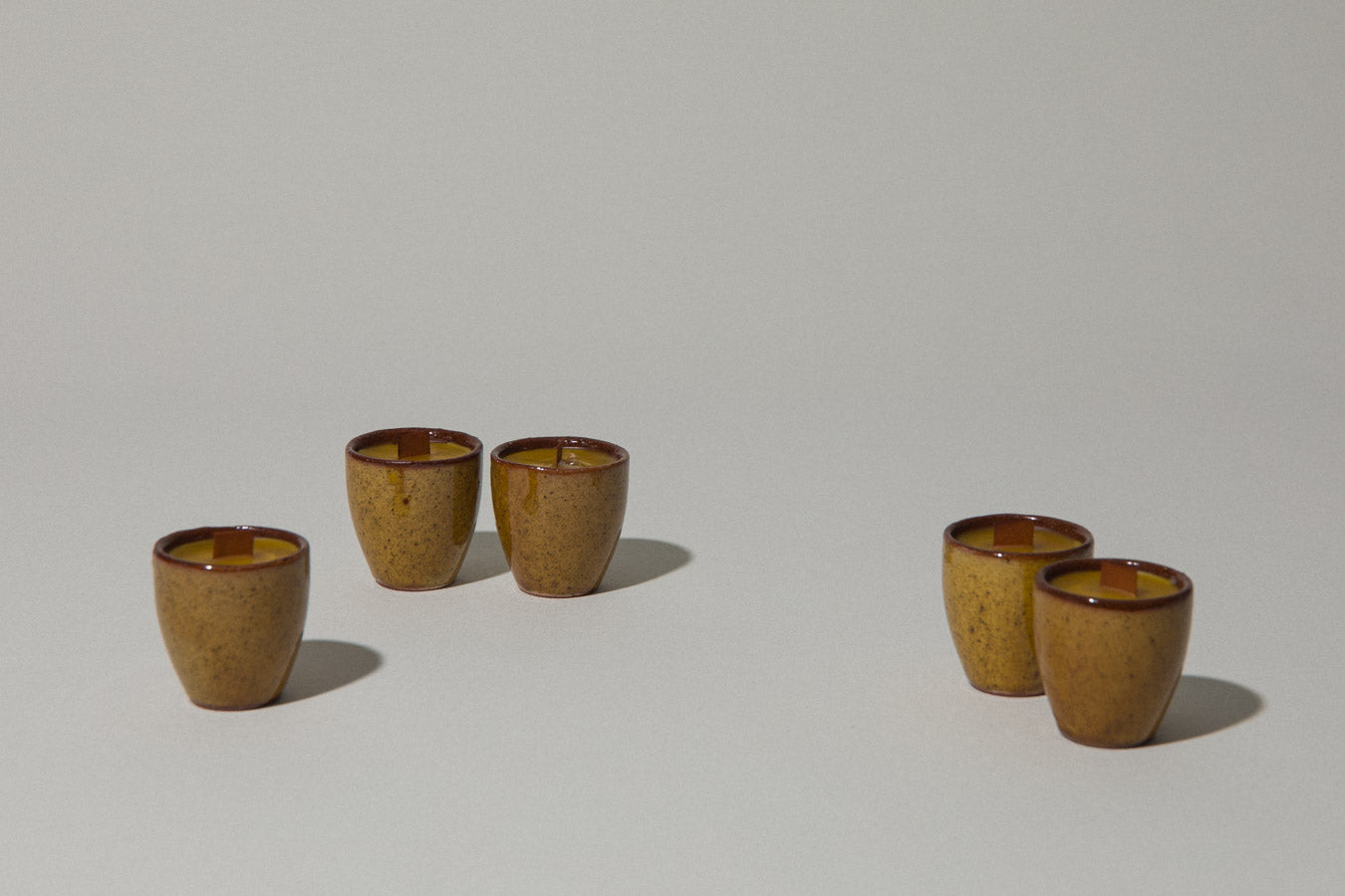 Set of five beeswax CANDLE small