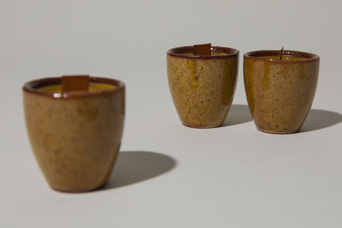 Set of five beeswax CANDLE small