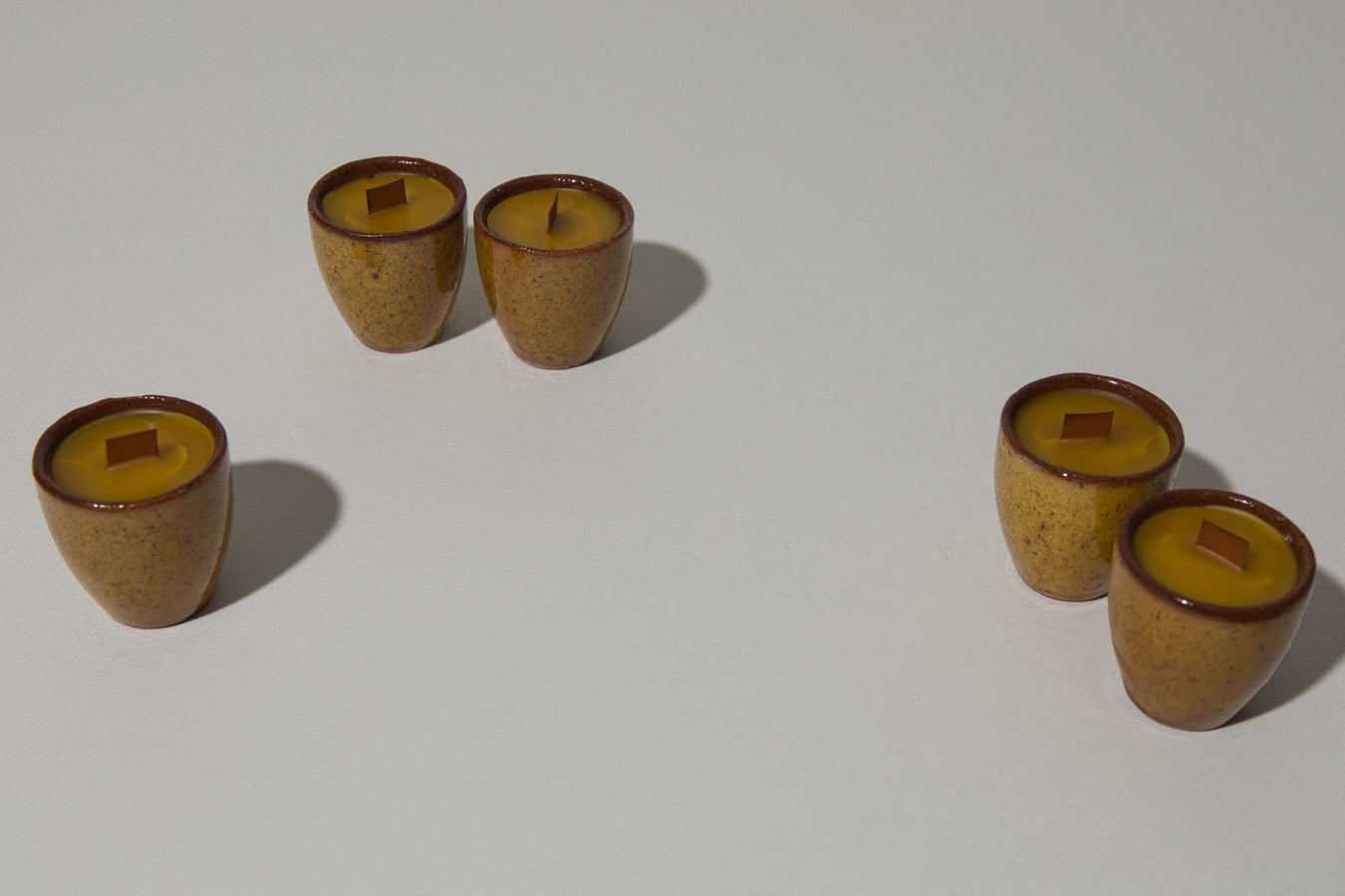 Set of five beeswax CANDLE small