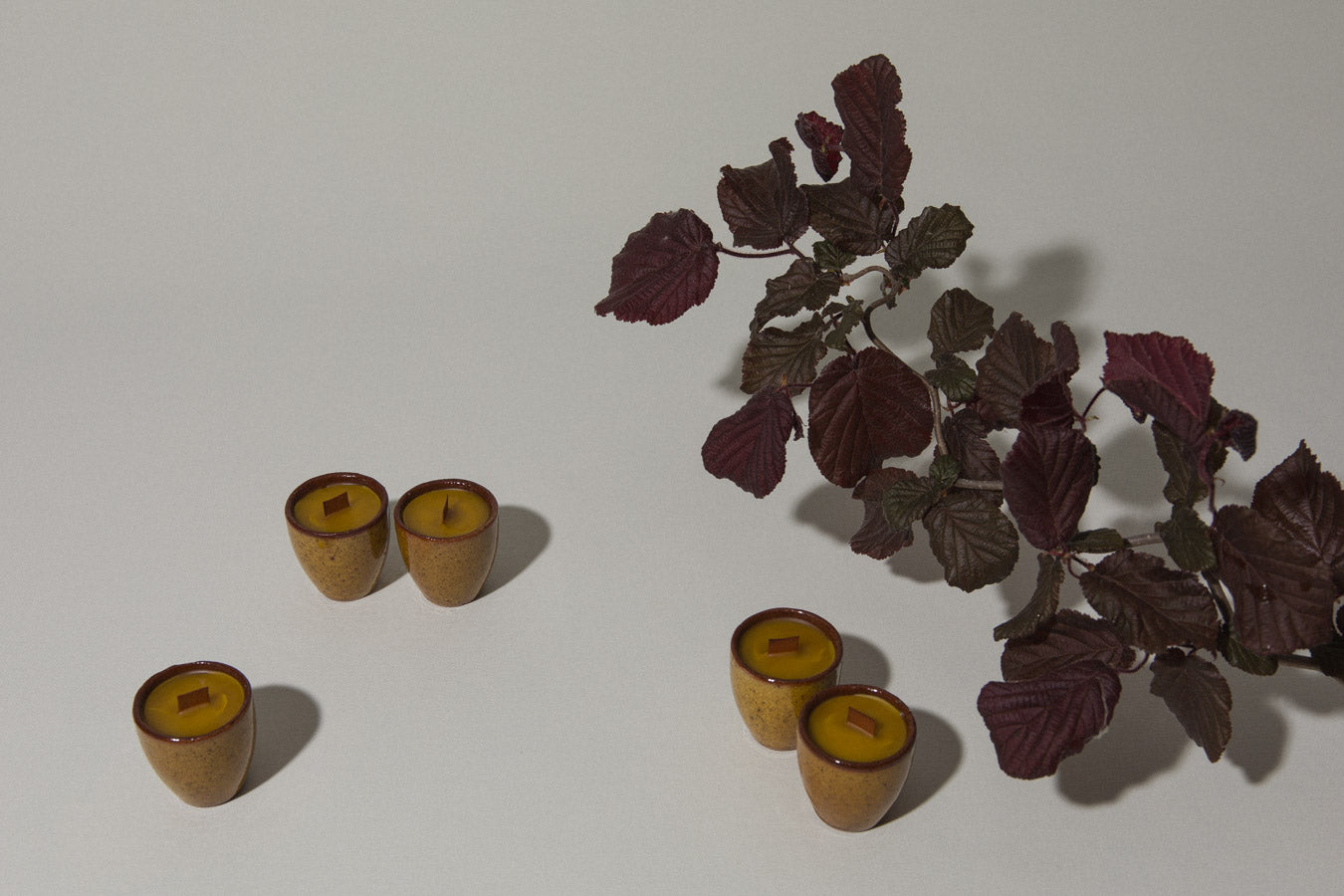Set of five beeswax CANDLE small