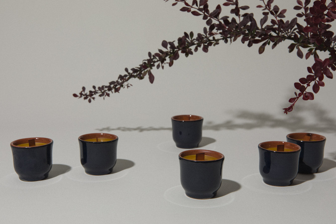Set of six beeswax CANDLE small