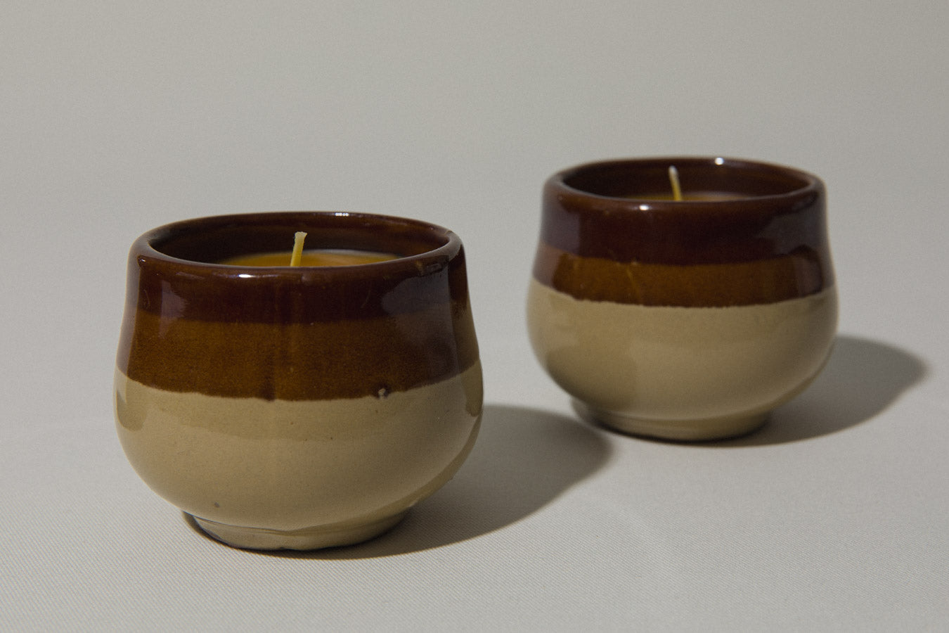 Set of three beeswax CANDLE small