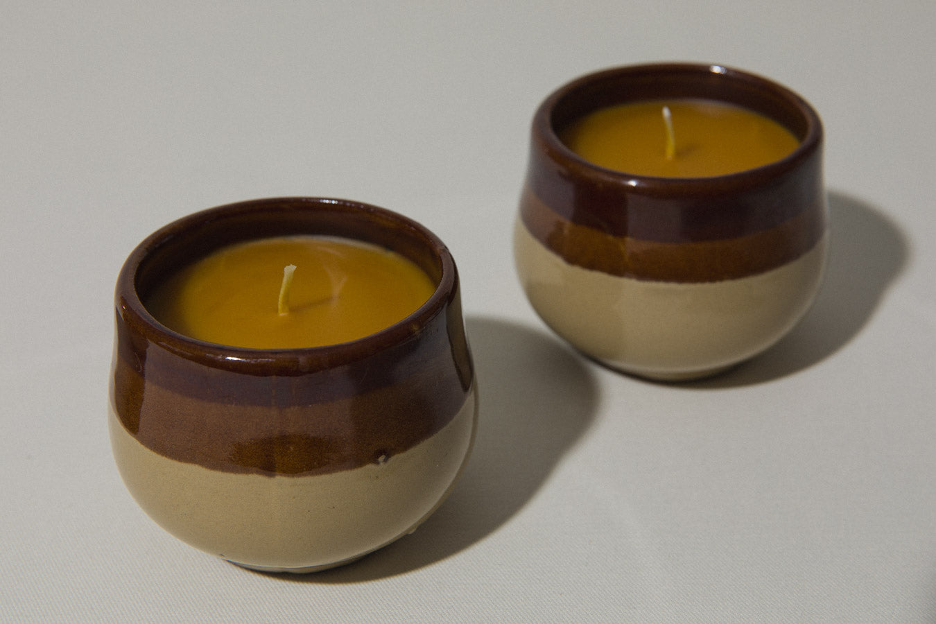 Set of three beeswax CANDLE small