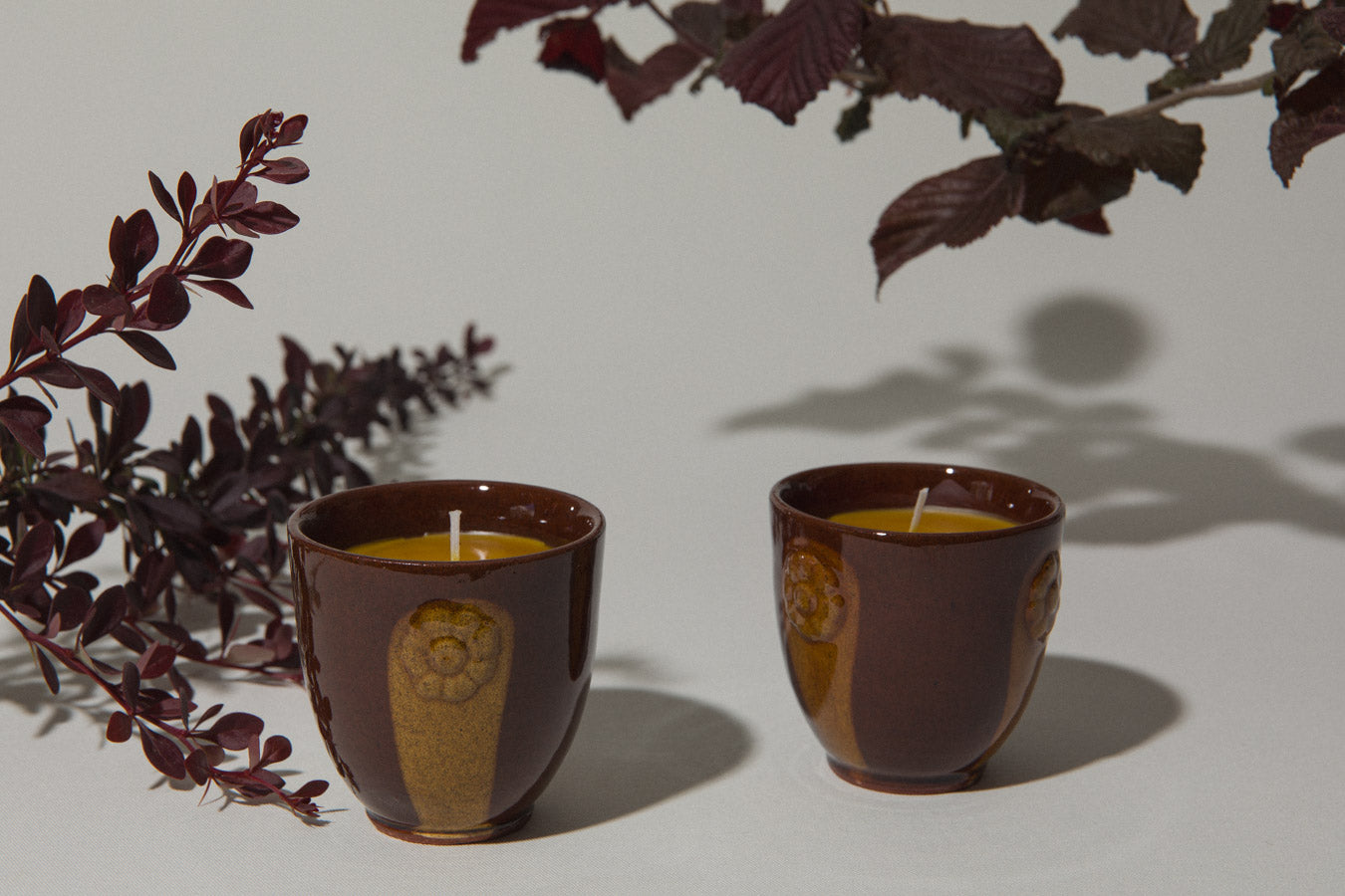 Set of two beeswax CANDLE medium