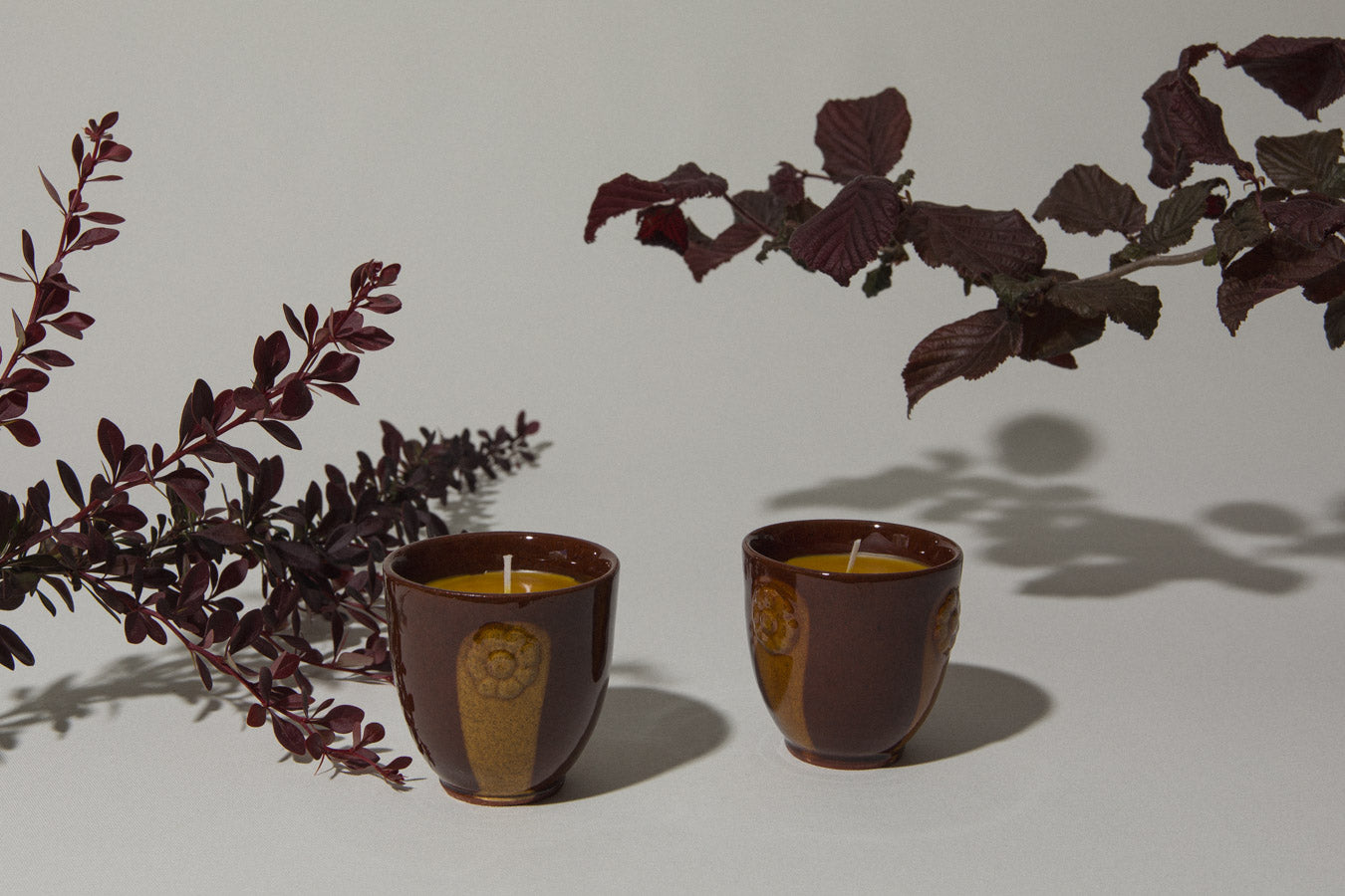 Set of two beeswax CANDLE medium