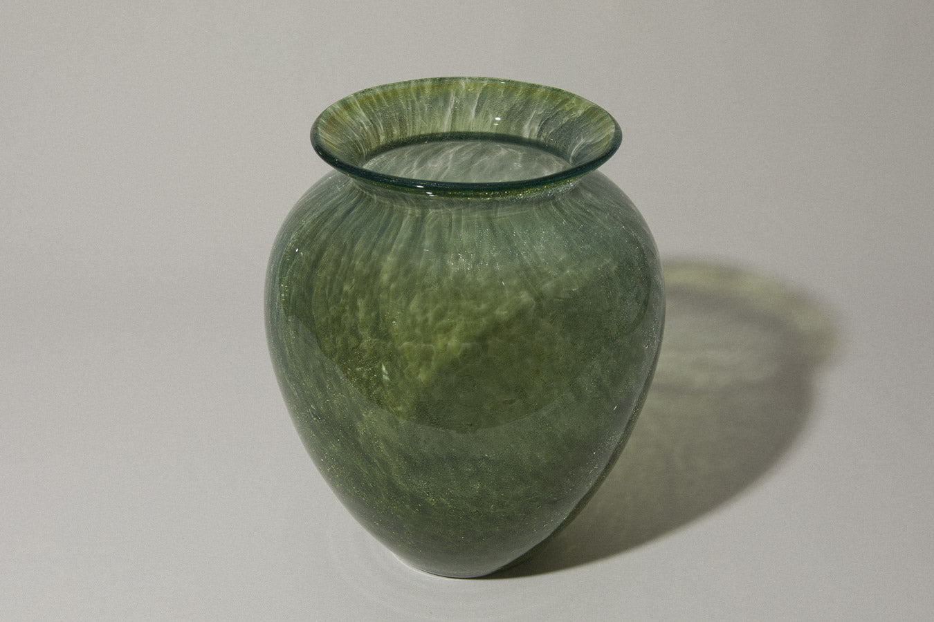 Green veil glass VASE extra large