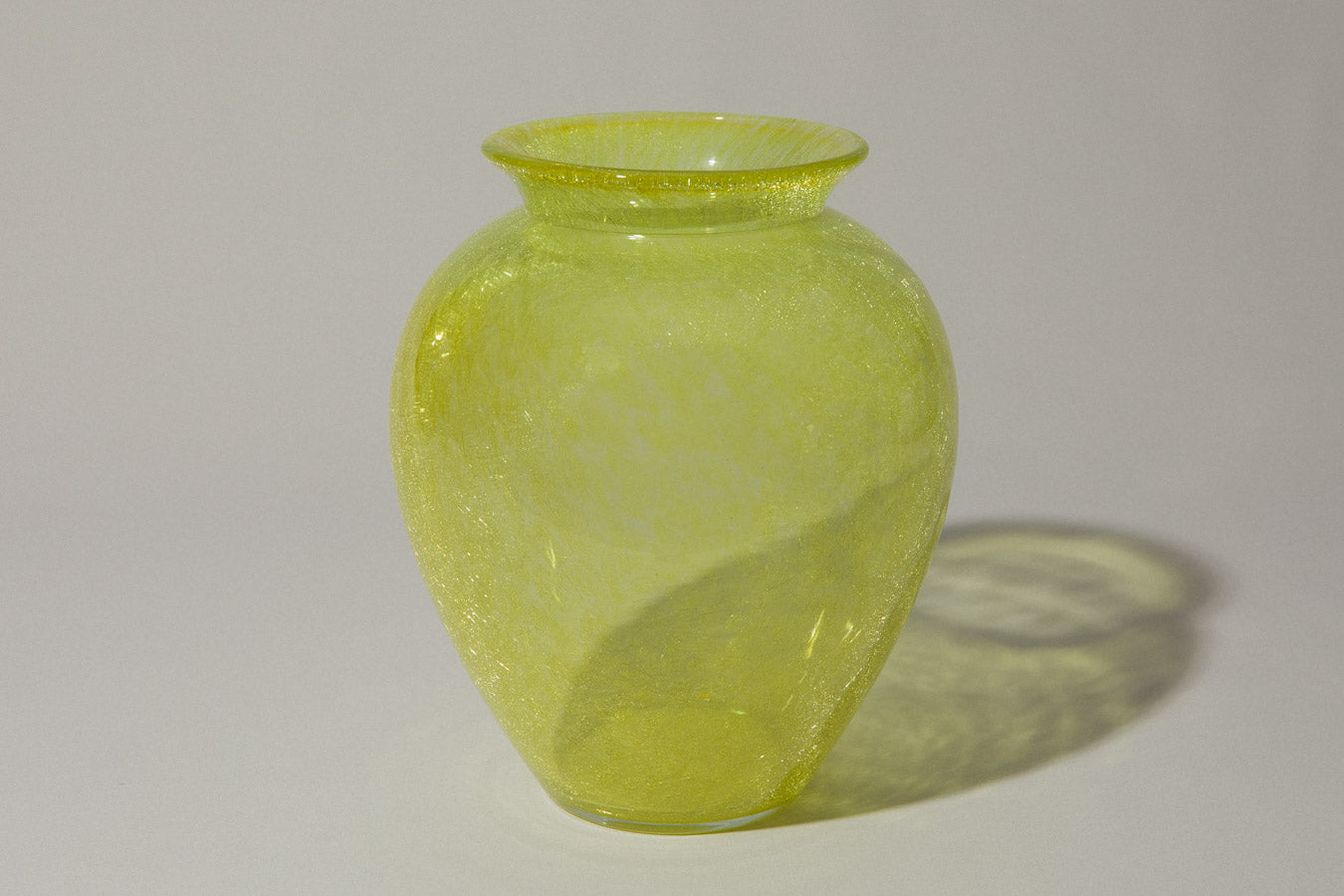 Yellow veil glass VASE large