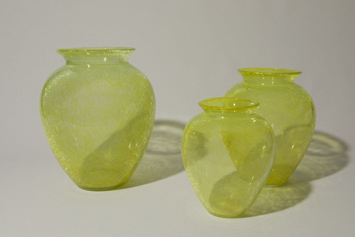 Yellow veil glass VASE large