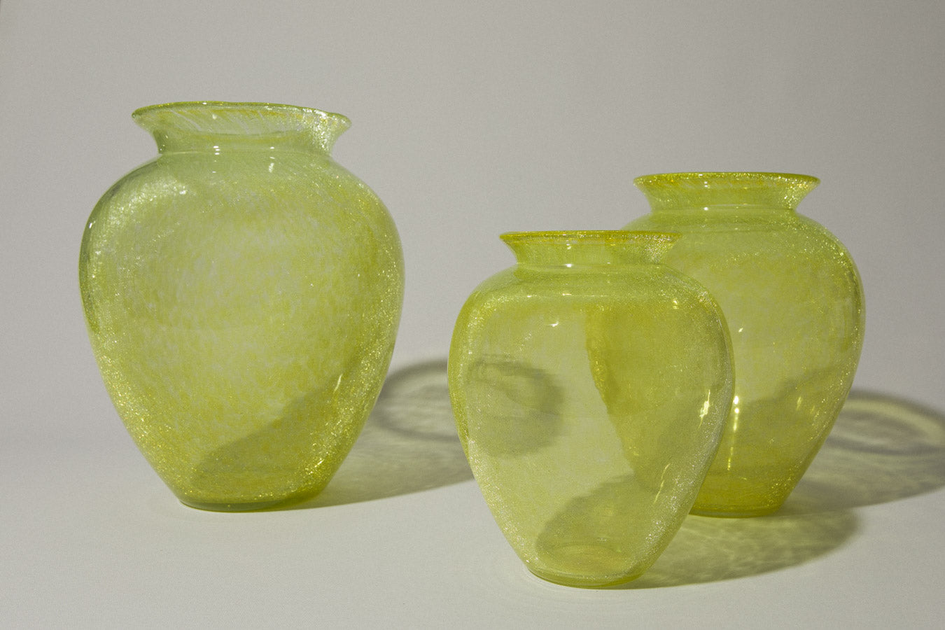 Yellow veil glass VASE large