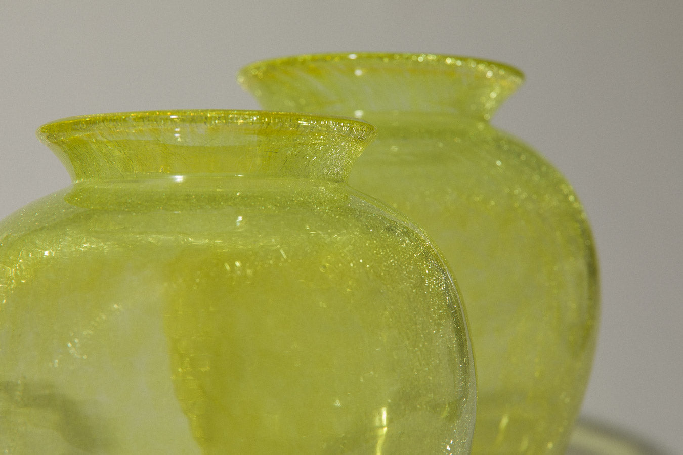 Yellow veil glass VASE large