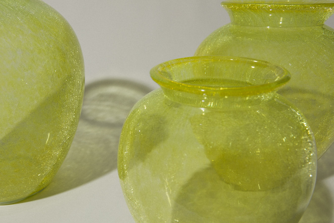 Yellow veil glass VASE large