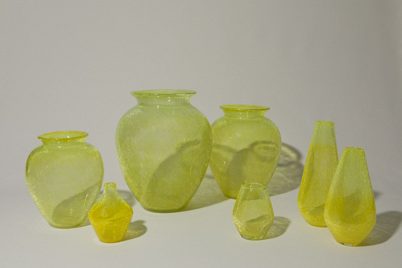 Yellow veil glass VASE