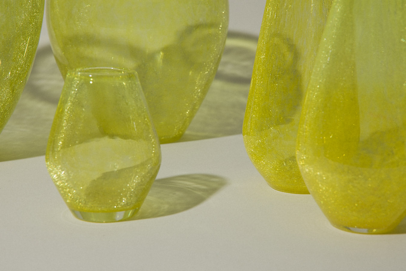 Yellow veil glass VASE