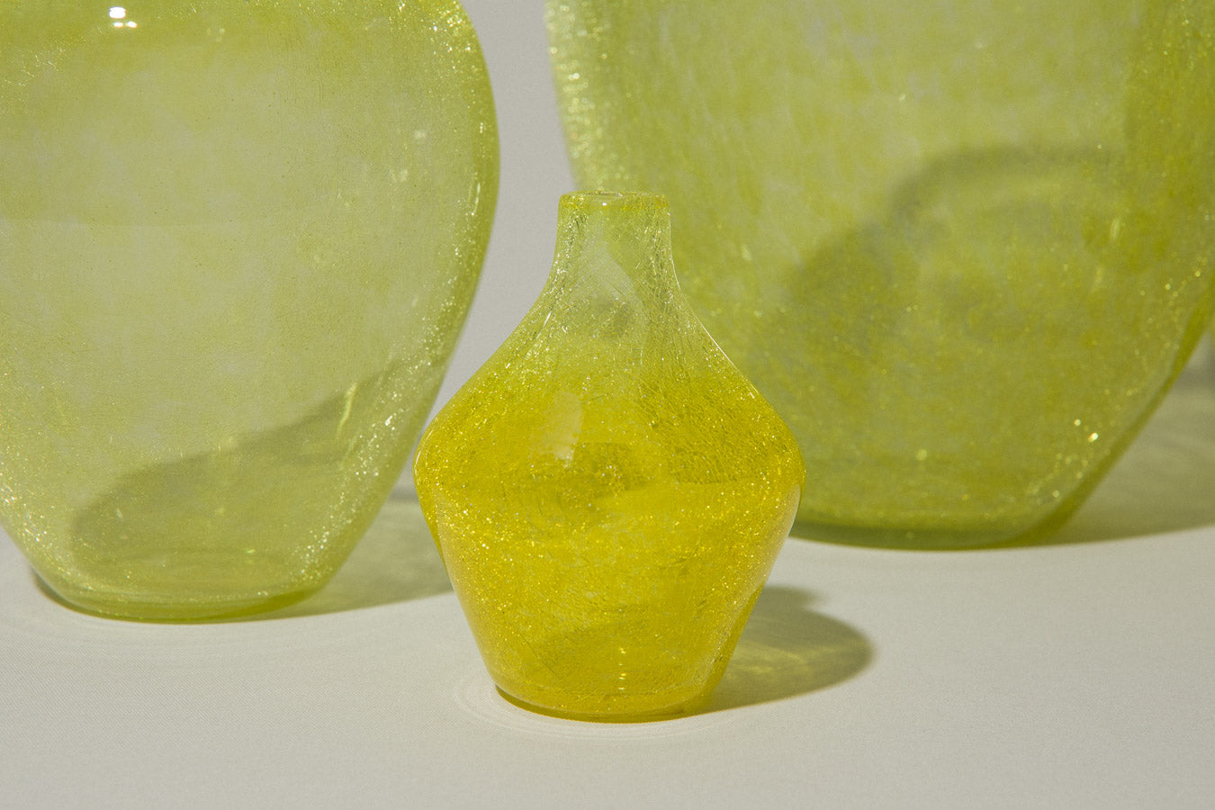 Yellow veil glass VASE