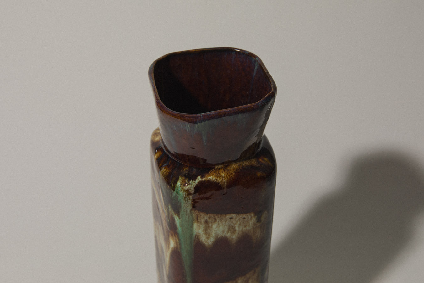 Rectangular drip-glazed VASE