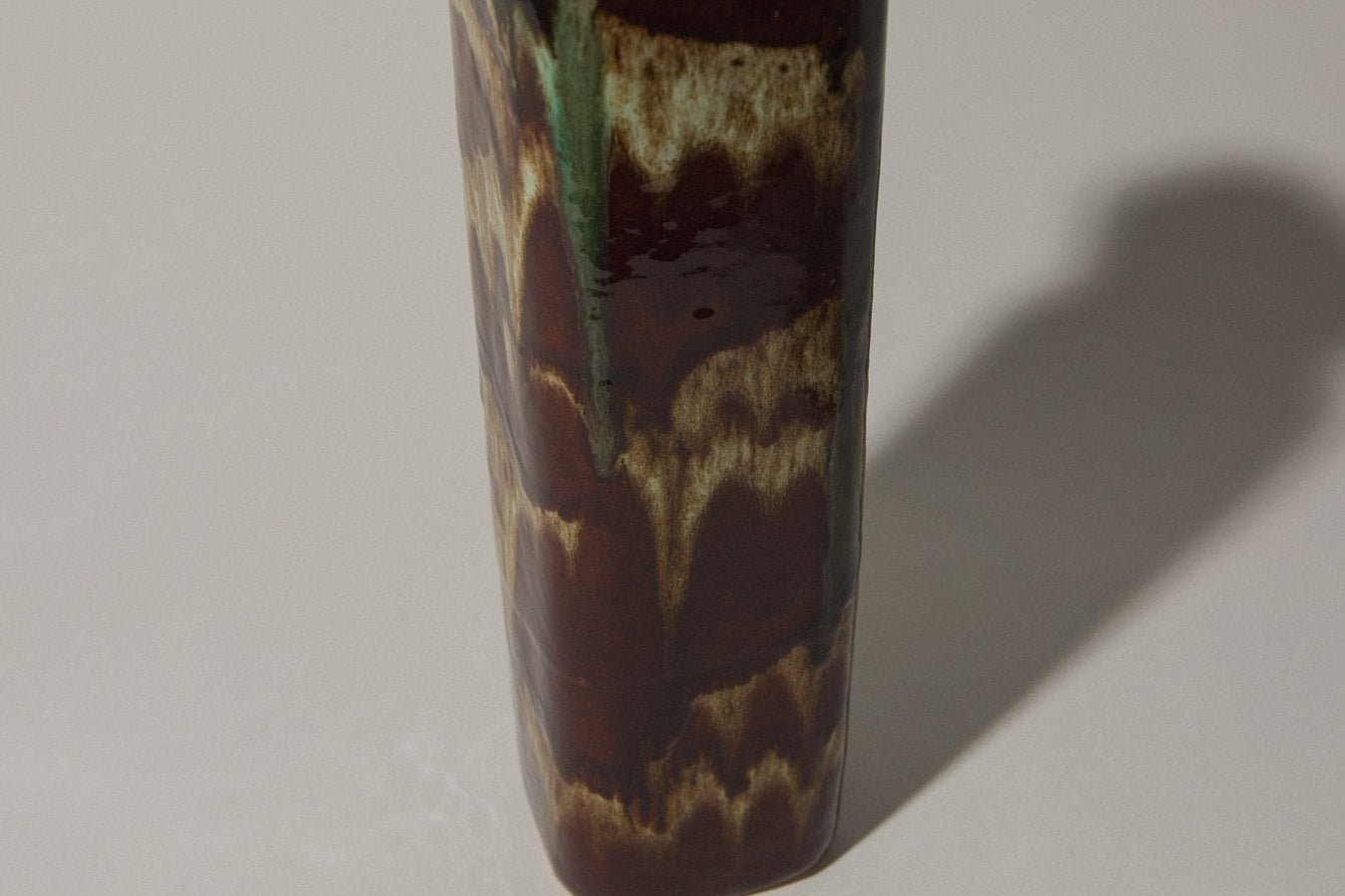 Rectangular drip-glazed VASE