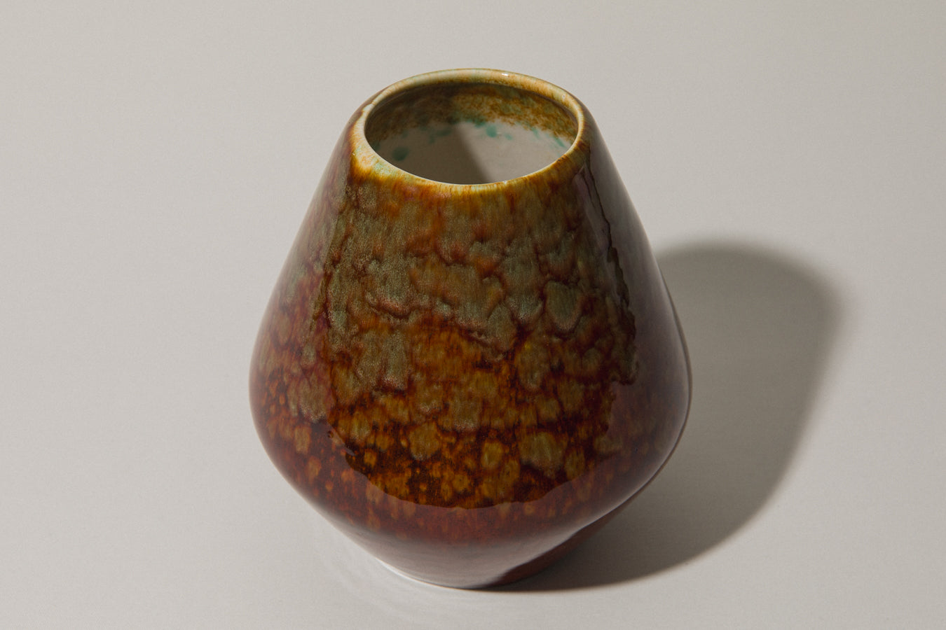 Faceted ovoid faience VASE _ 360