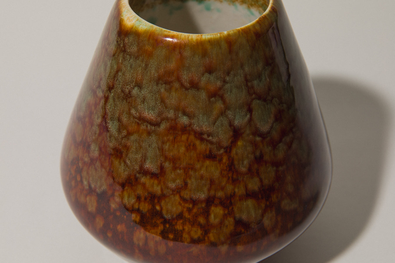Faceted ovoid faience VASE _ 360