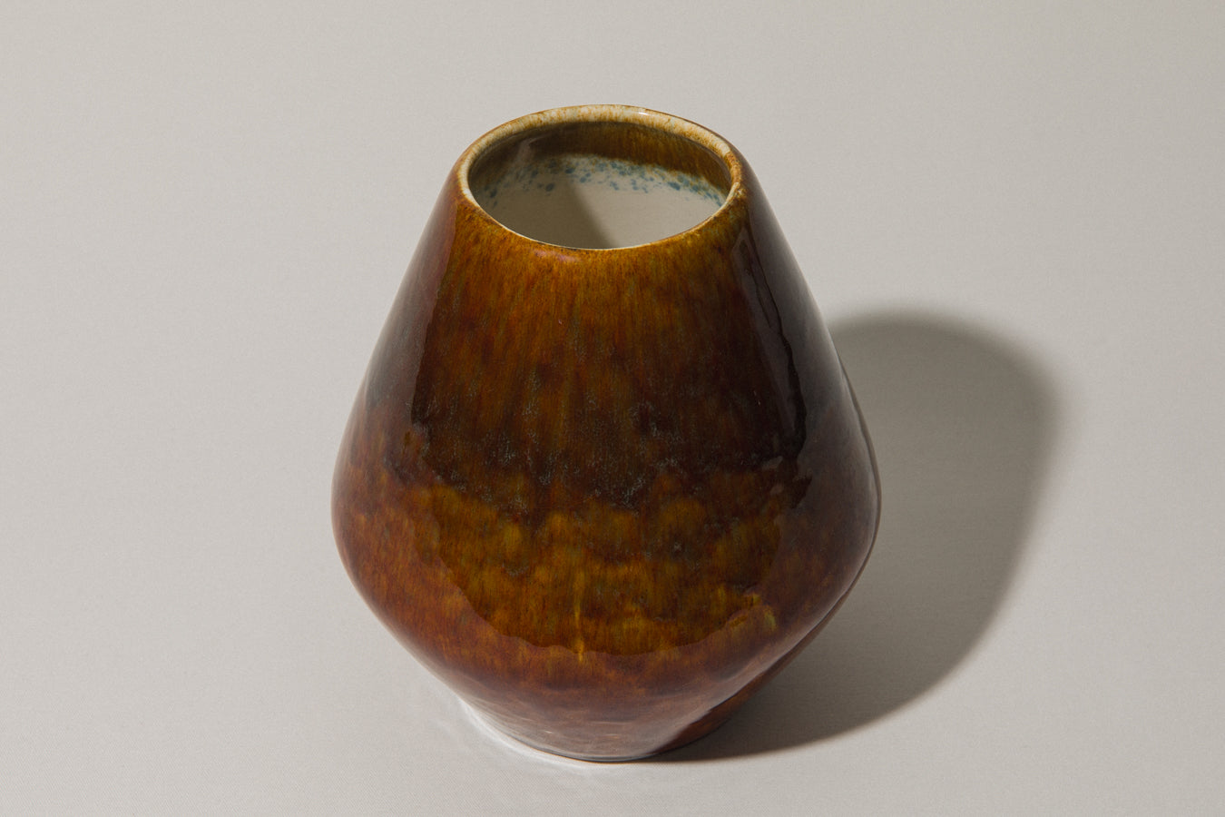 Faceted ovoid faience VASE _ 361
