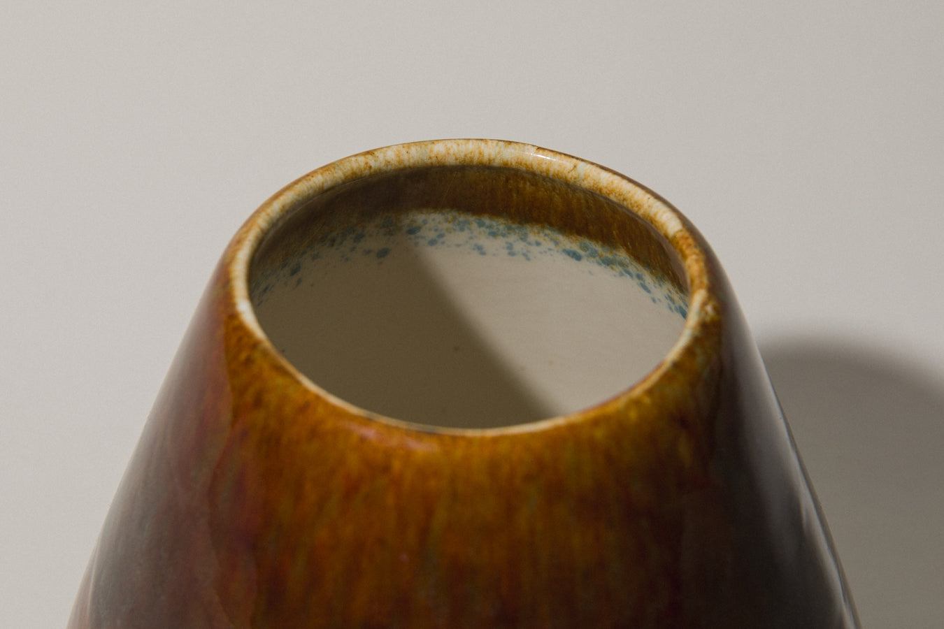Faceted ovoid faience VASE _ 361