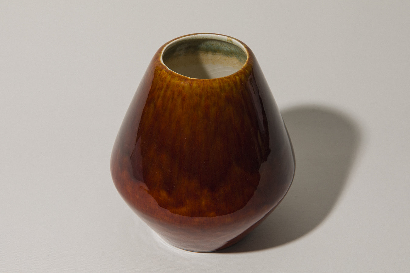 Faceted ovoid faience VASE _ 363