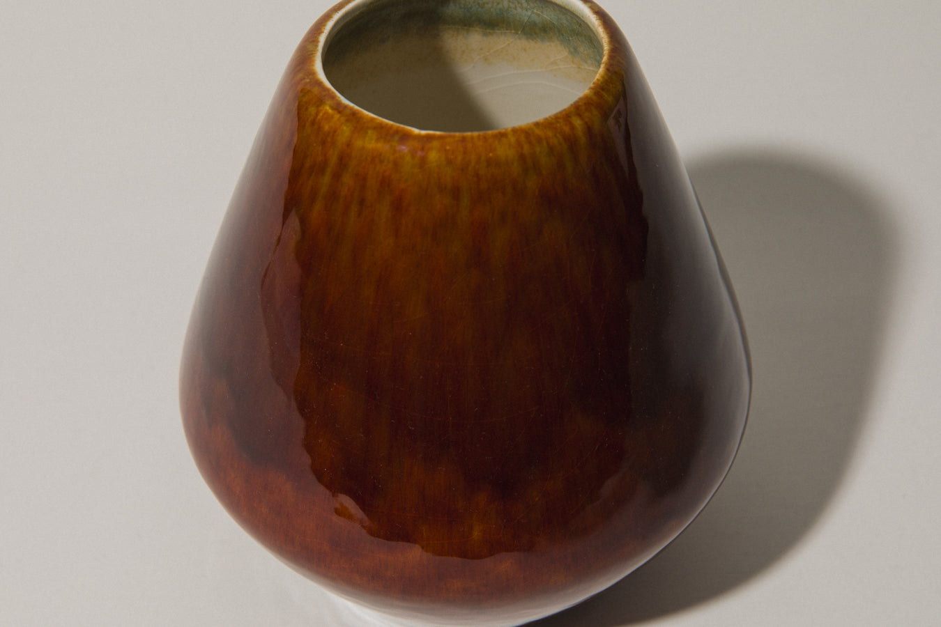 Faceted ovoid faience VASE _ 363