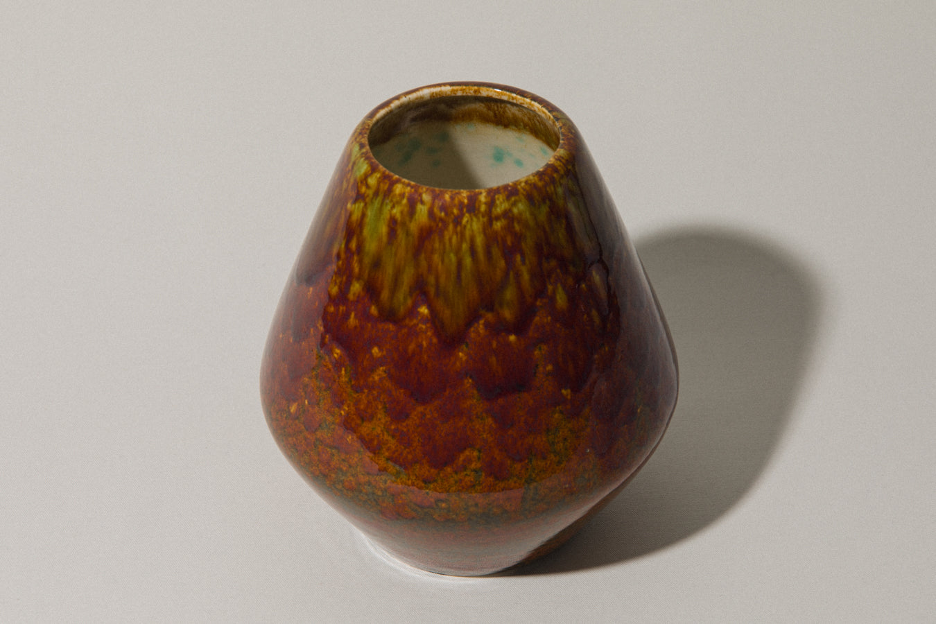 Faceted ovoid faience VASE _ 364