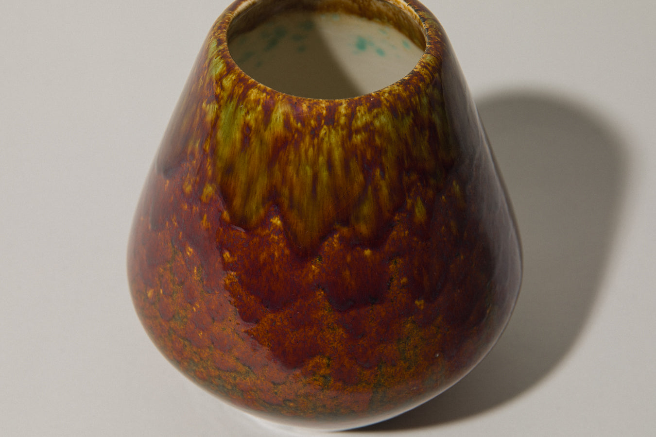 Faceted ovoid faience VASE _ 364