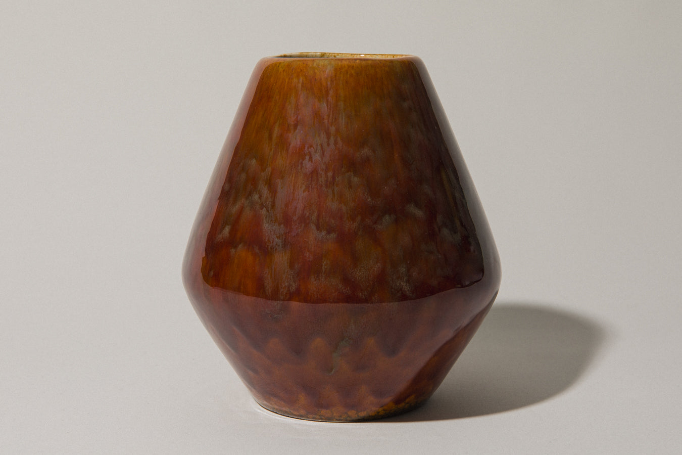 Faceted ovoid faience VASE _ 365