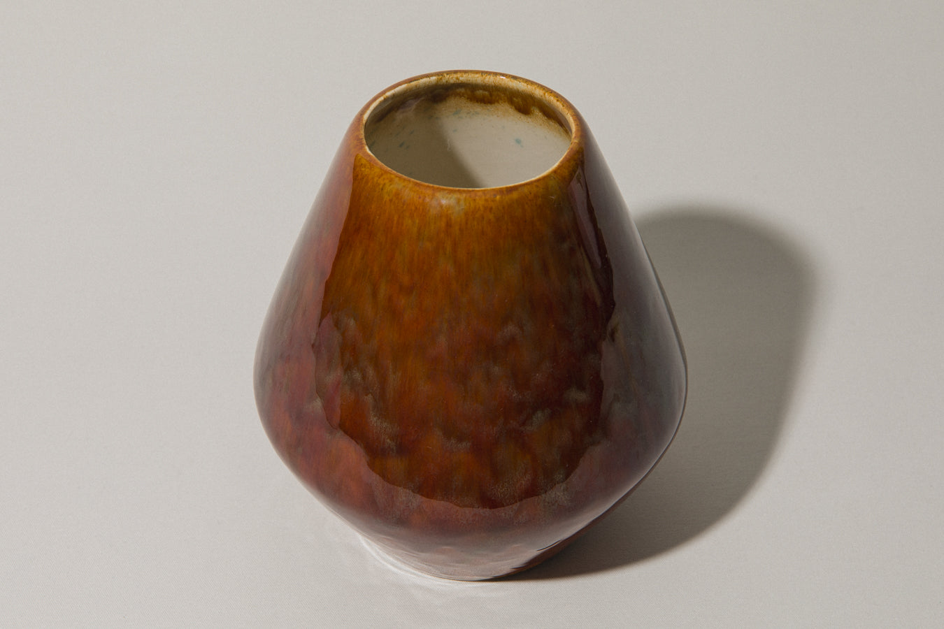 Faceted ovoid faience VASE _ 365
