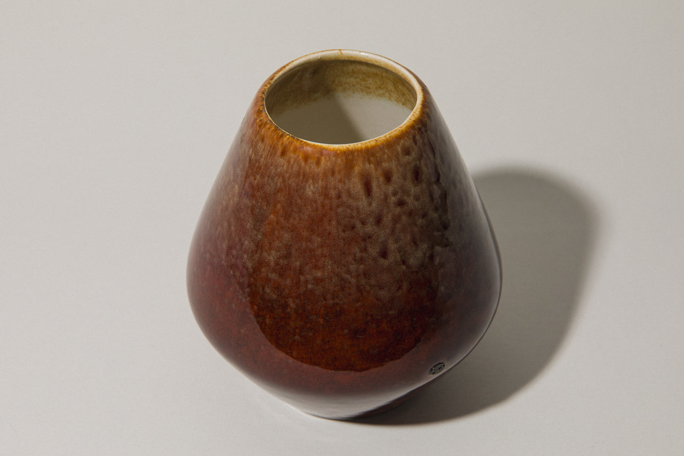 Faceted ovoid faience VASE _ 366