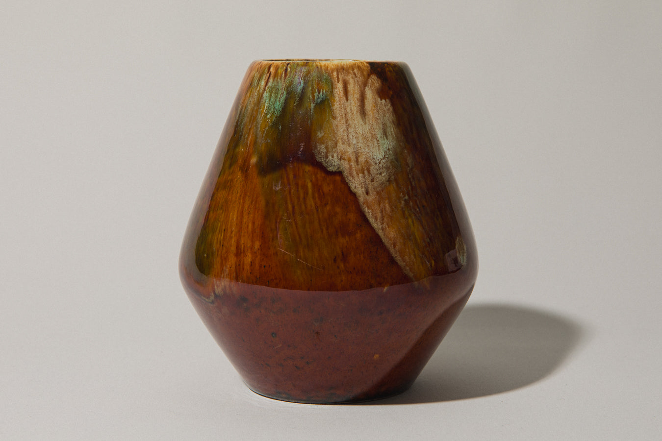 Faceted ovoid faience VASE _ 367