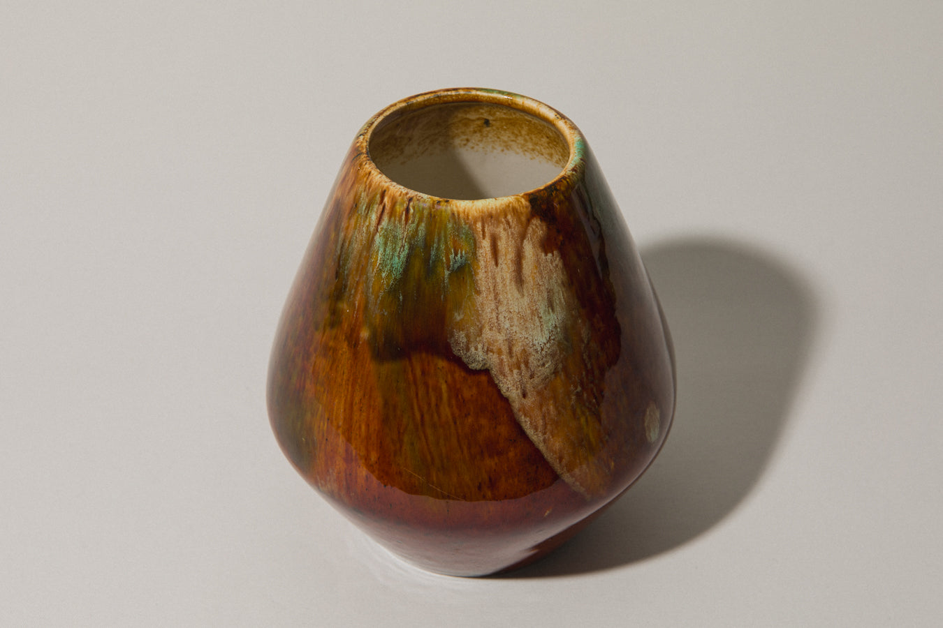 Faceted ovoid faience VASE _ 367