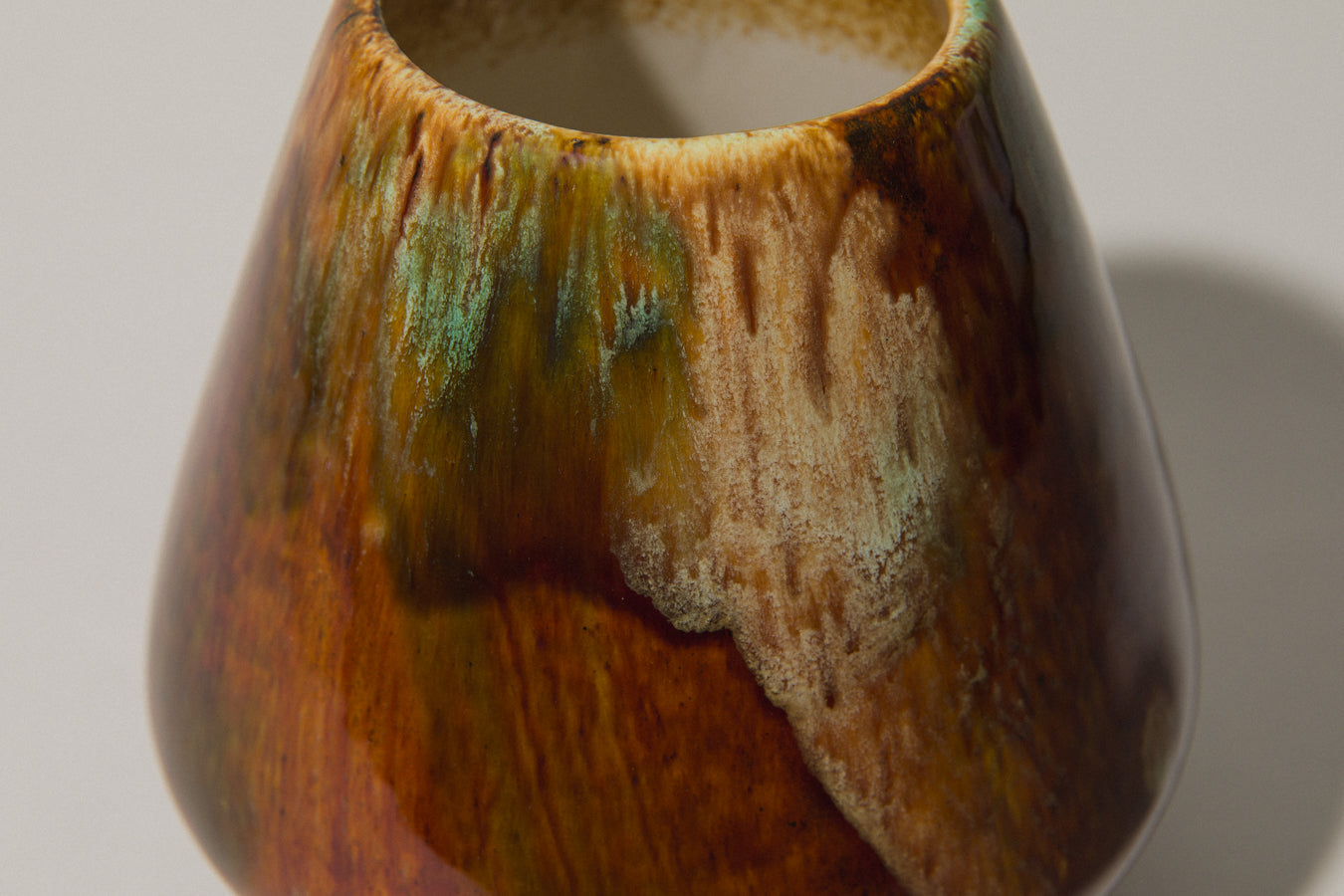 Faceted ovoid faience VASE _ 367
