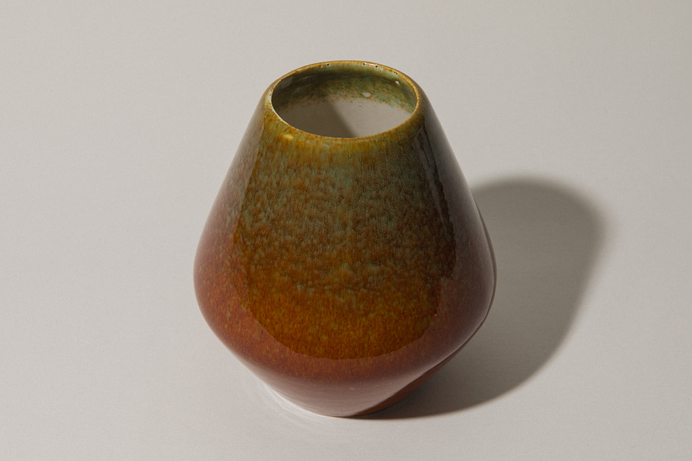 Faceted ovoid faience VASE _ 369