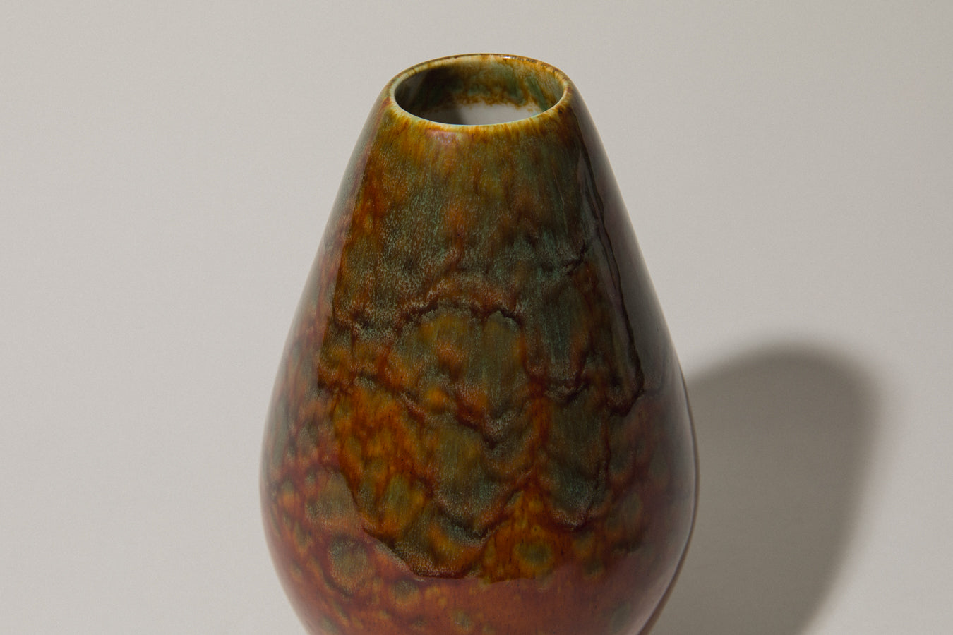 Angular pod-shaped faience VASE