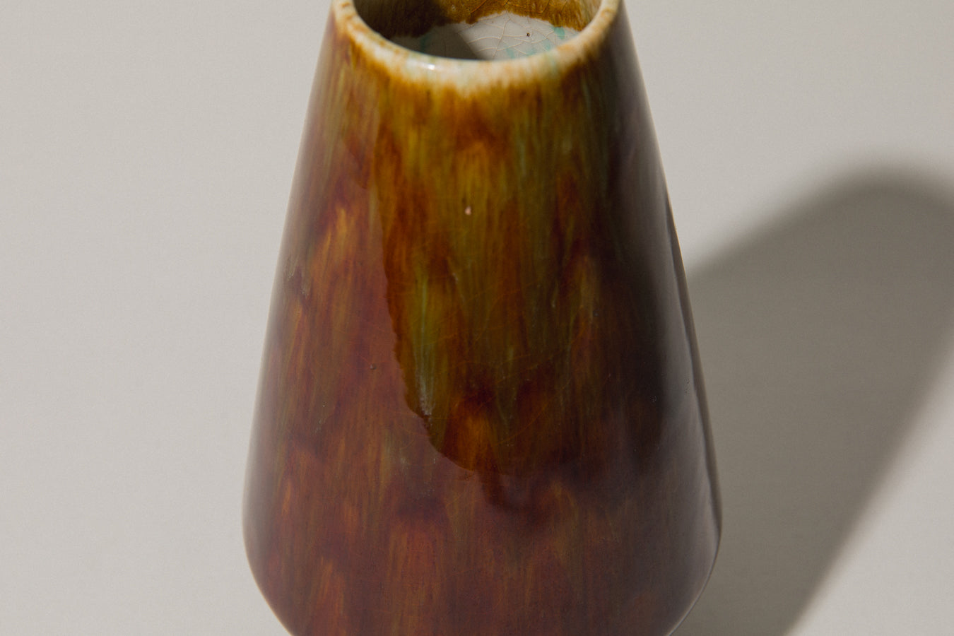 Angular pod-shaped faience VASE